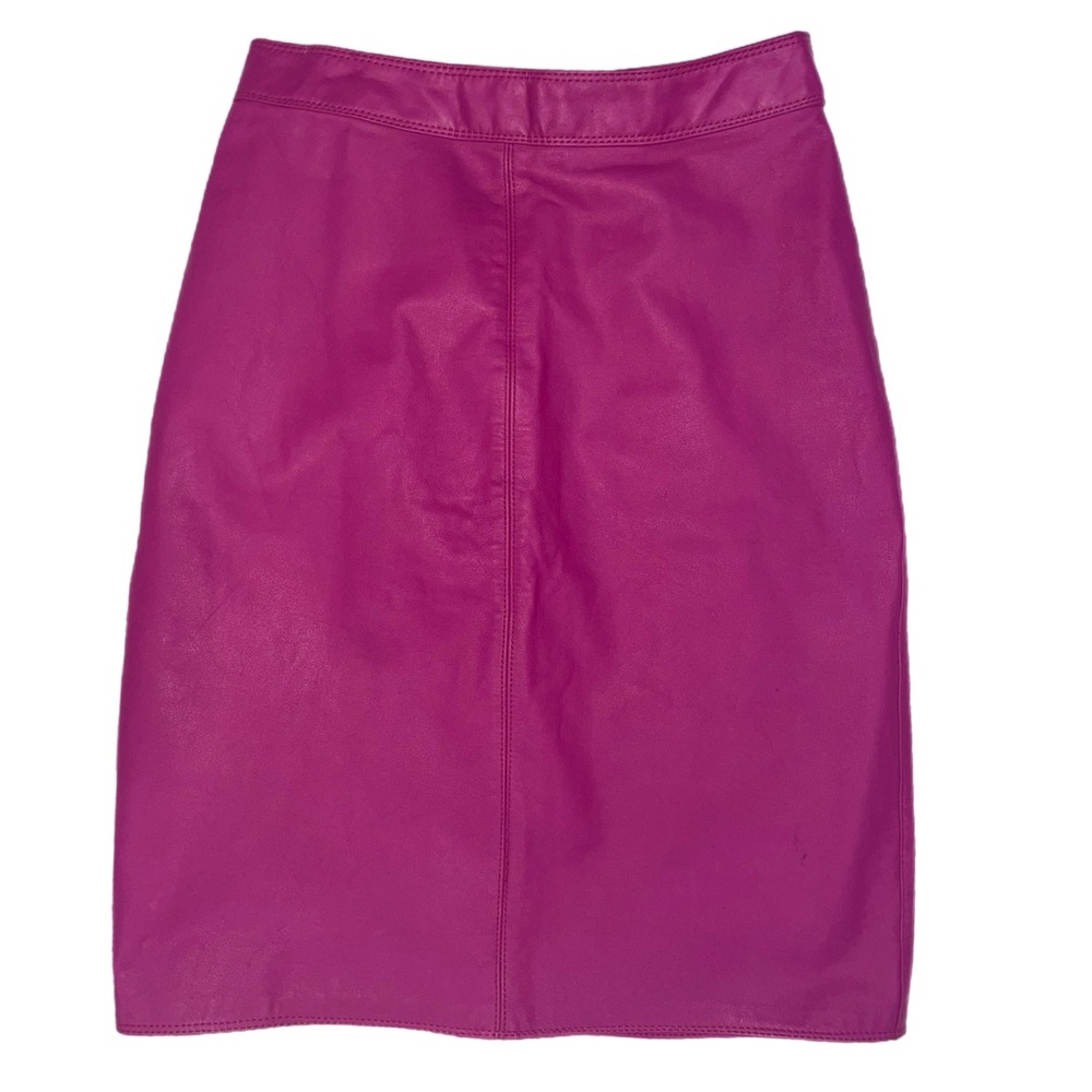 Magenta 🩷 Genuine Leather Pencil Skirt 
by Pia Rucci